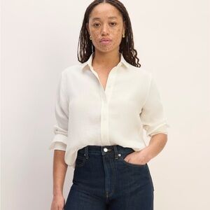 Everlane oversized white layering shirt